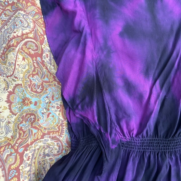 Live and Let Live Purple Tie Dye Peplum Blouse with Embroidery, size XL - Picture 8 of 11